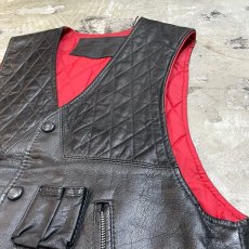 画像4: QUILTING SWITCHED FRONT LEATHER VEST / Mens M (4)