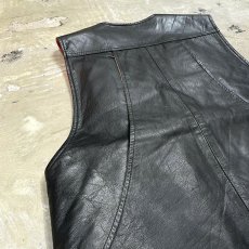 画像9: QUILTING SWITCHED FRONT LEATHER VEST / Mens M (9)