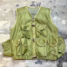 画像1: GREEN COLOR 2WAY FRONT FISHING VEST / Mens XL (1)