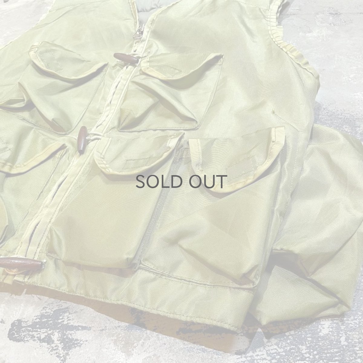 画像6: GREEN COLOR 2WAY FRONT FISHING VEST / Mens XL (6)