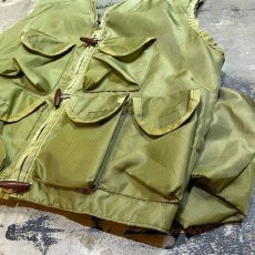 画像6: GREEN COLOR 2WAY FRONT FISHING VEST / Mens XL (6)