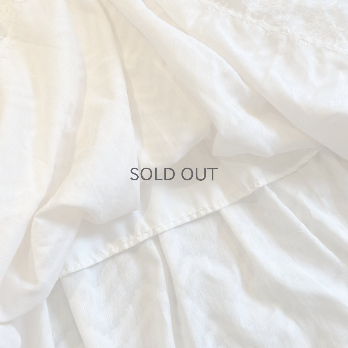 画像10: WHITE COLOR FEATHER FRINGE DESIGN TIERED LONG SKIRT / W25~W28 (10)