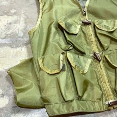 画像5: GREEN COLOR 2WAY FRONT FISHING VEST / Mens XL (5)