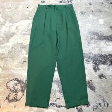 画像1: GREEN COLOR TAPERED SILHOUETTE PANTS / W28~W31 (1)