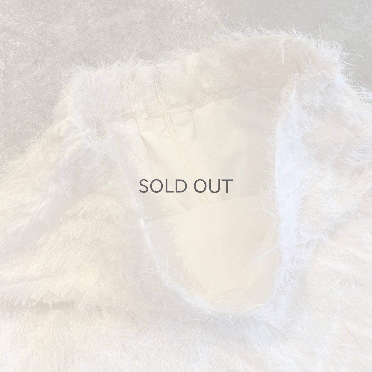 画像8: WHITE COLOR FEATHER FRINGE DESIGN TIERED LONG SKIRT / W25~W28 (8)