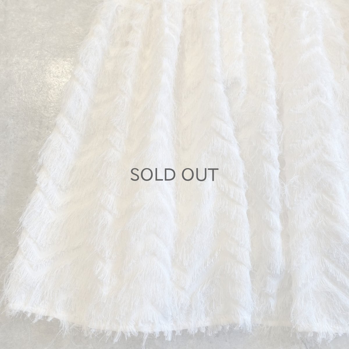 画像6: WHITE COLOR FEATHER FRINGE DESIGN TIERED LONG SKIRT / W25~W28 (6)