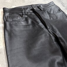 画像3: REAL LEATHER STRAIGHT SILHOUETTE PANTS / W33 (3)