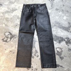 画像1: REAL LEATHER STRAIGHT SILHOUETTE PANTS / W33 (1)