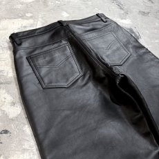 画像9: REAL LEATHER STRAIGHT SILHOUETTE PANTS / W33 (9)