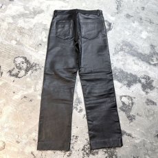 画像2: REAL LEATHER STRAIGHT SILHOUETTE PANTS / W33 (2)