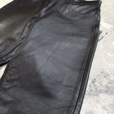 画像4: REAL LEATHER STRAIGHT SILHOUETTE PANTS / W33 (4)