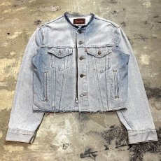 画像2: 【Wiz&Witch】"WANDERER" NO COLLAR ZIP UP DENIM JACKET / OS (2)