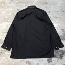 画像2: STITCH LINE BLACK COLOR BUTTON DOWN L/S SHIRT / Mens L (2)