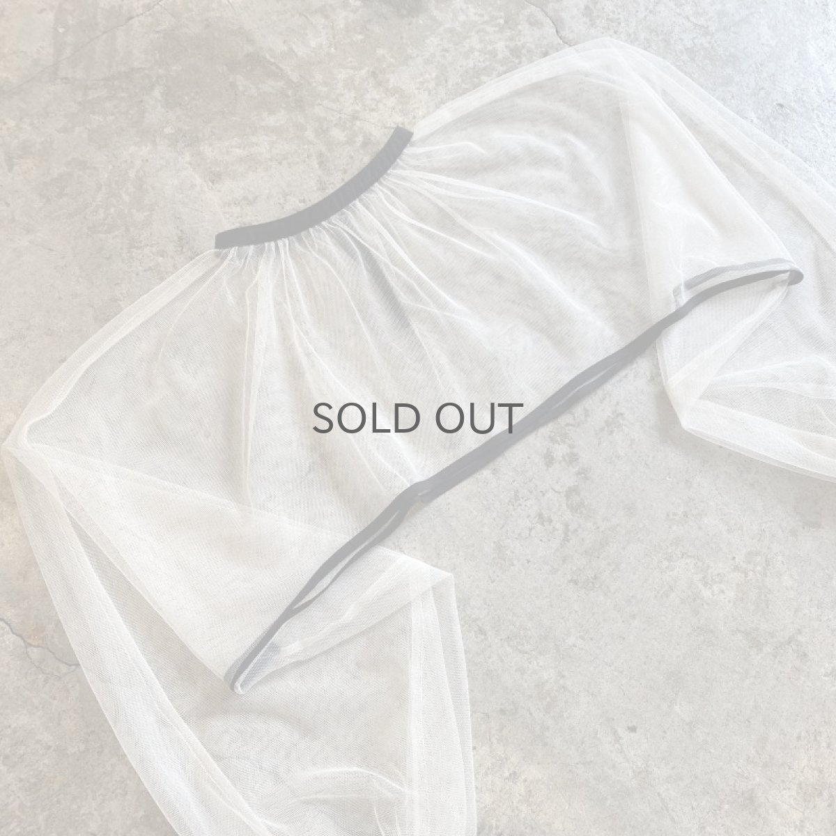 画像3: LAYERED SHORT DESIGN VOLUME SLEEVE TULLE SHEER L/S TOPS / Ladies M (3)