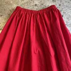 画像5: RED COLOR FLARE VOLUME LONG SKIRT / FREE~W33 (5)