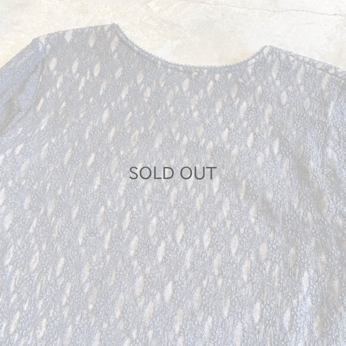 画像9: BLACK COLOR LACE SHEER DESIGN TOPS / Ladies L(M) / MADE IN USA (9)