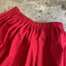 画像9: RED COLOR FLARE VOLUME LONG SKIRT / FREE~W33 (9)