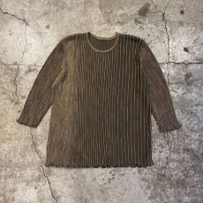 画像1: MIX COLOR GLITTER PATTERN POINT STITCH RIB L/S TOPS / Ladies M~L (1)