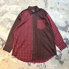 画像1: ALL OVER PATTERN PANEL SWITCHED L/S SHIRT / Mens XL (1)