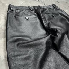 画像9: REAL LEATHER WIDE SILHOUETTE PANTS / W33 (9)