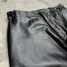 画像3: REAL LEATHER WIDE SILHOUETTE PANTS / W33 (3)