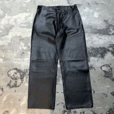 画像1: REAL LEATHER WIDE SILHOUETTE PANTS / W33 (1)