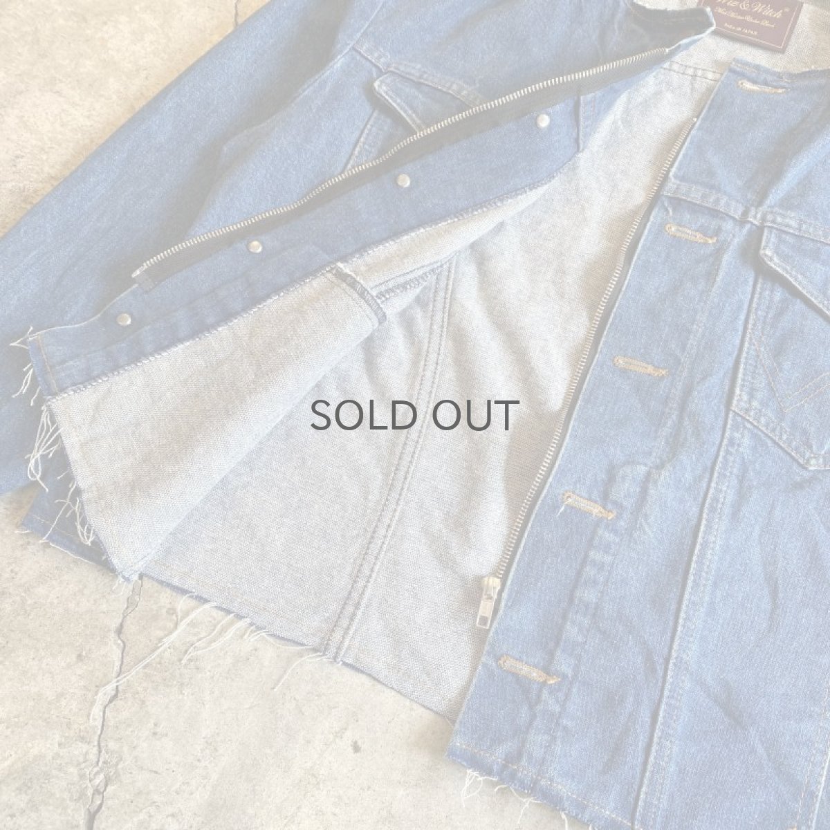画像8: 【Wiz&Witch】"WANDERER" NO COLLAR ZIP UP DENIM JACKET / OS (8)