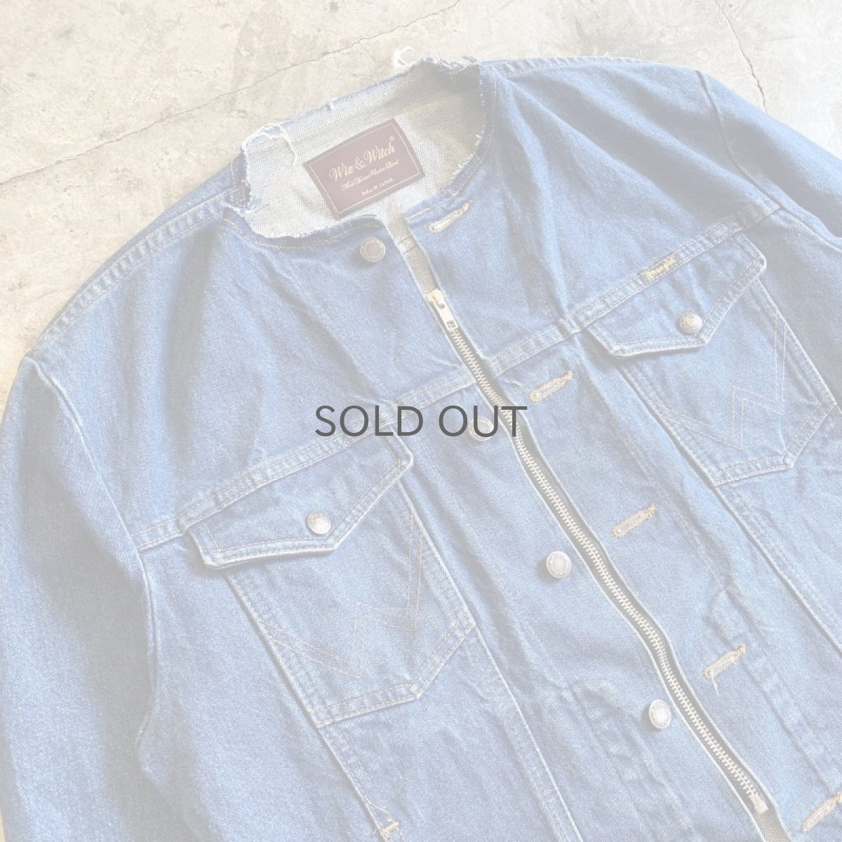 画像3: 【Wiz&Witch】"WANDERER" NO COLLAR ZIP UP DENIM JACKET / OS (3)