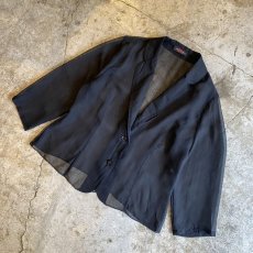 画像4: DESIGN COLLAR BLACK COLOR SHEER JACKET / Ladies M (4)