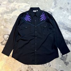 画像1: EMBROIDERY PATTERN WESTERN L/S SHIRT / Mens XL (1)