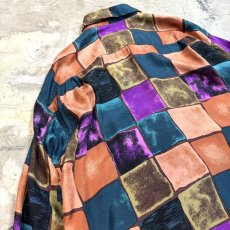 画像9: PANEL ARTISTIC PATTERN L/S SILK SHIRT / Mens M (9)