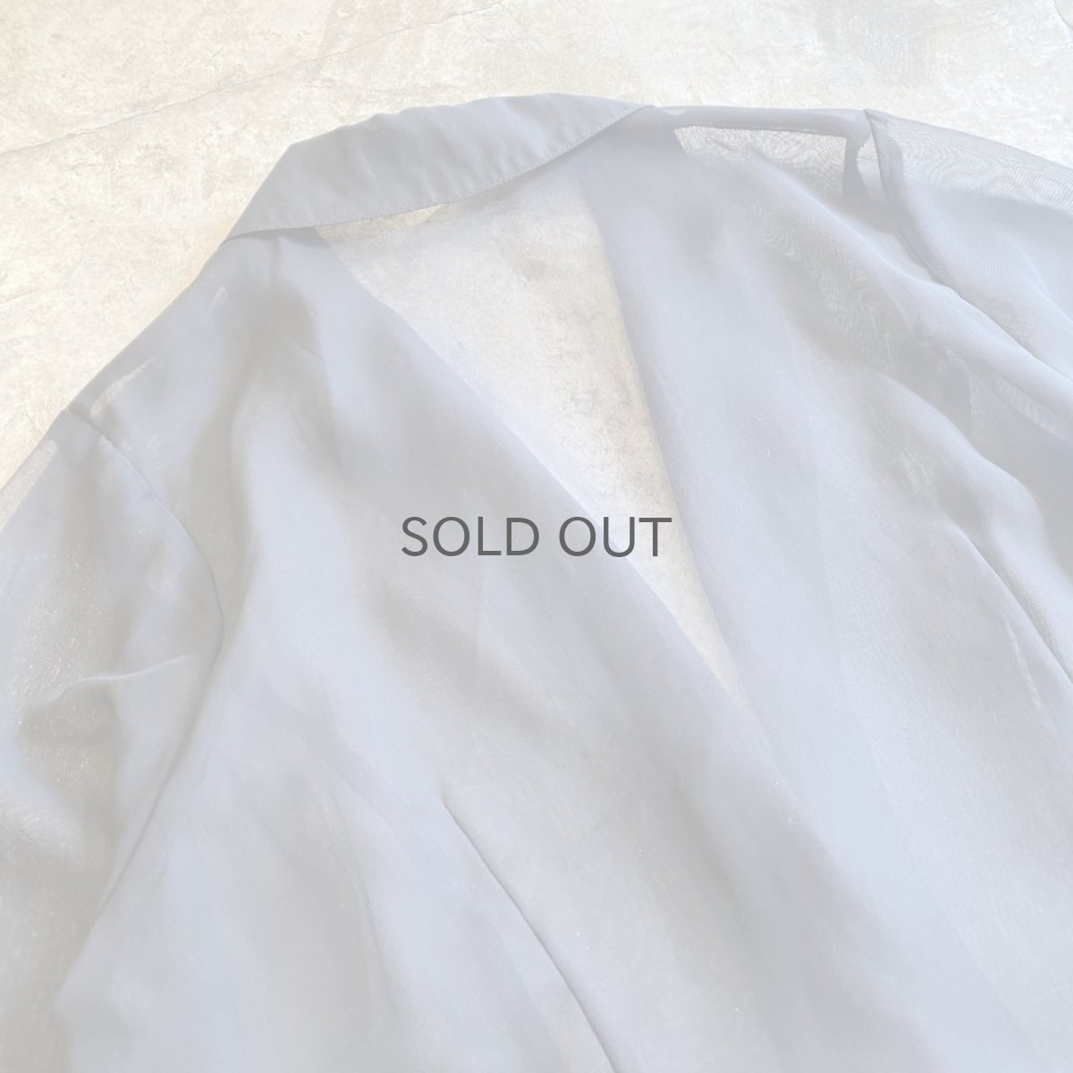 画像11: DESIGN COLLAR BLACK COLOR SHEER JACKET / Ladies M (11)