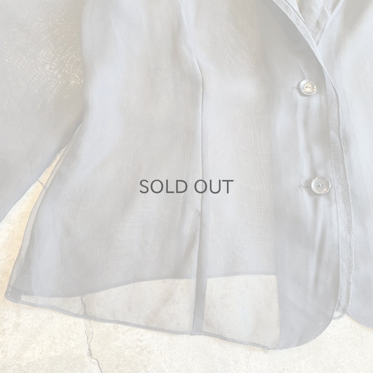 画像6: DESIGN COLLAR BLACK COLOR SHEER JACKET / Ladies M (6)