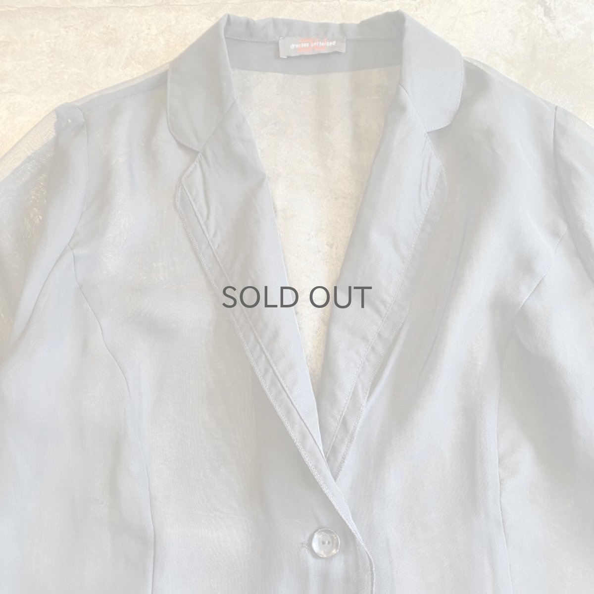 画像5: DESIGN COLLAR BLACK COLOR SHEER JACKET / Ladies M (5)