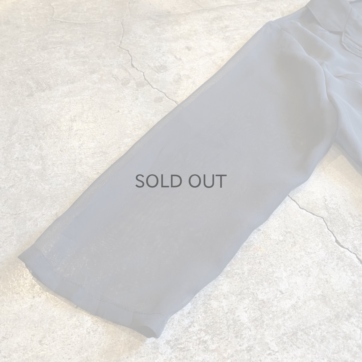 画像7: DESIGN COLLAR BLACK COLOR SHEER JACKET / Ladies M (7)