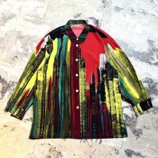 画像1: CITYSCAPE GRAPHIC PATTERN L/S SHIRT / Mens L (1)