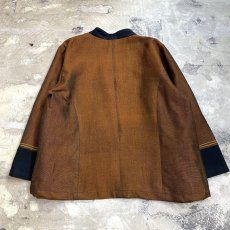 画像2: NATIVE BORDER PATTERN NO COLLAR JACKET / Mens XXL(S) (2)