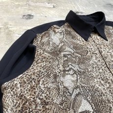 画像3: FRONT PYTHON PATTERN SWITCHED L/S SHIRT / Mens L (3)