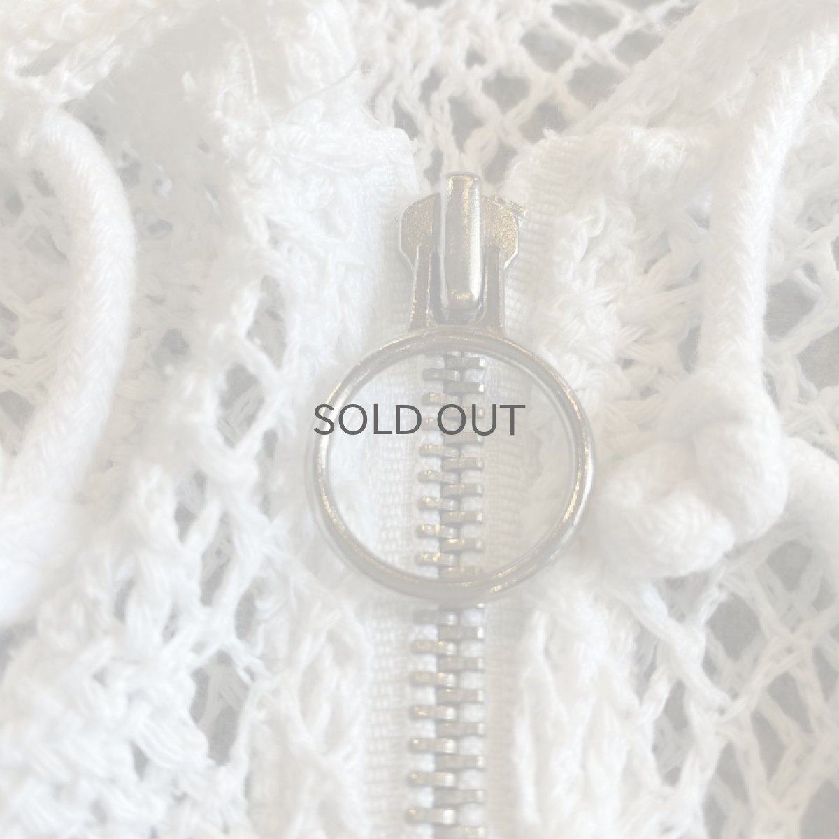 画像12: WHITE COLOR CROCHET LACE DESIGN ZIP UP HOODIE / Ladies M (12)