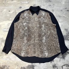 画像1: FRONT PYTHON PATTERN SWITCHED L/S SHIRT / Mens L (1)