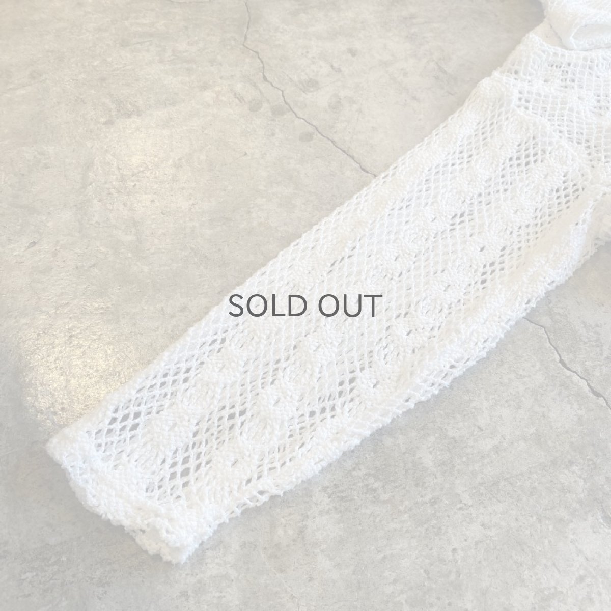 画像7: WHITE COLOR CROCHET LACE DESIGN ZIP UP HOODIE / Ladies M (7)