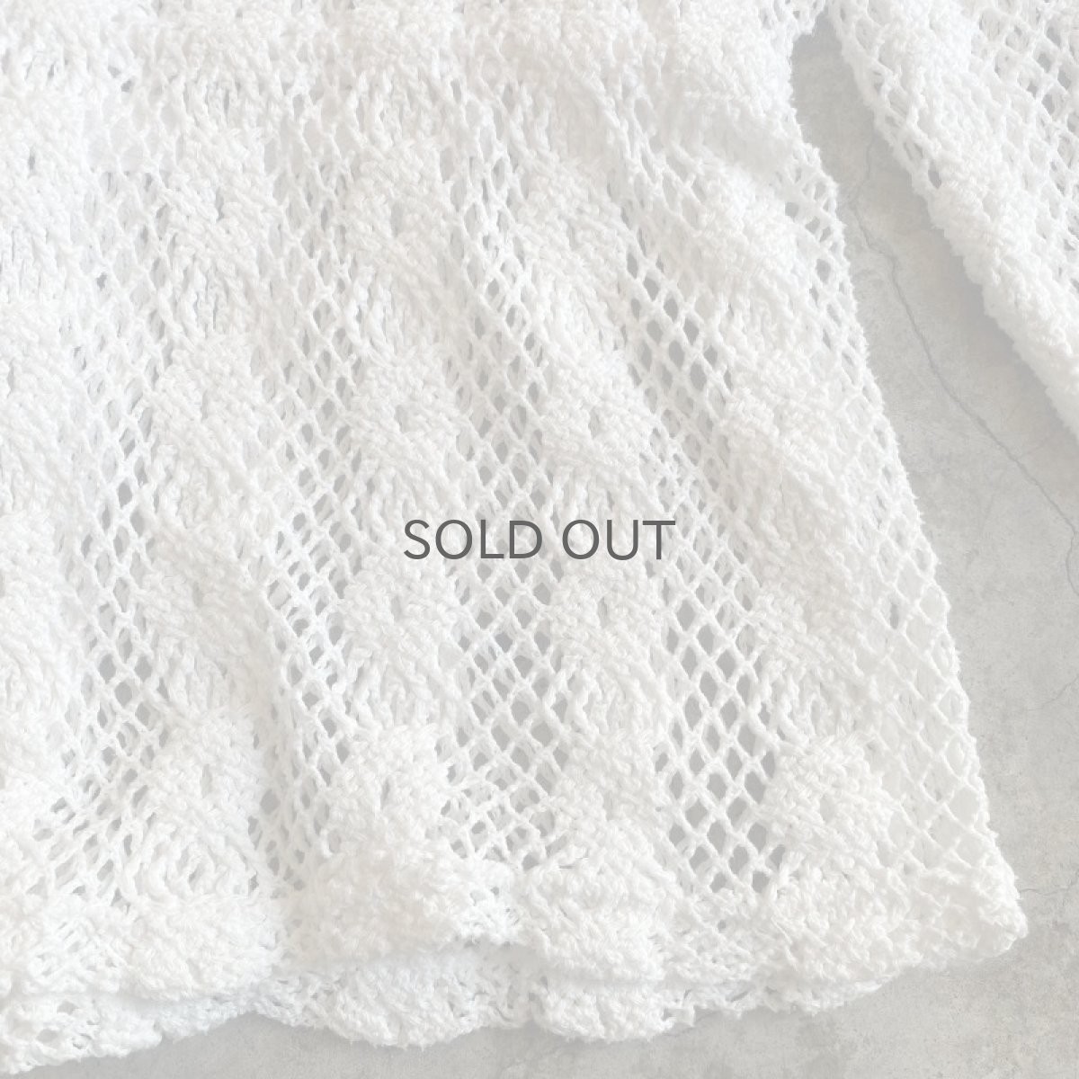 画像8: WHITE COLOR CROCHET LACE DESIGN ZIP UP HOODIE / Ladies M (8)