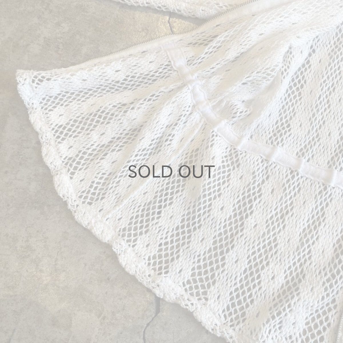 画像11: WHITE COLOR CROCHET LACE DESIGN ZIP UP HOODIE / Ladies M (11)