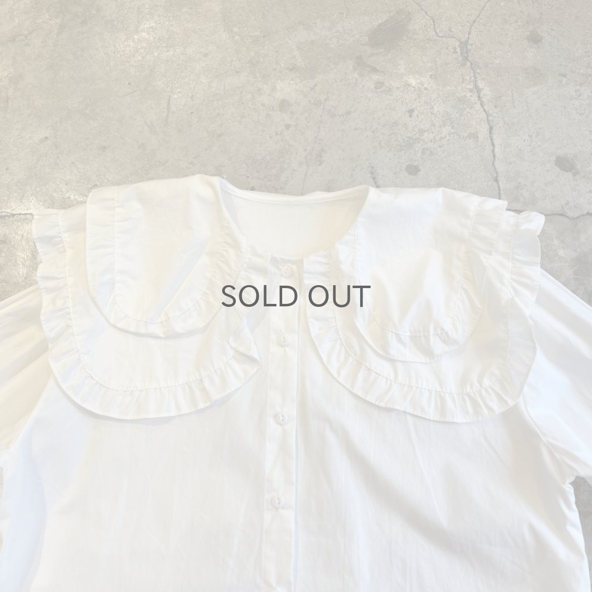 画像8: DOUBLE FRILL COLLAR DESIGN L/S SHIRT / Ladies L (8)