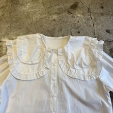 画像8: DOUBLE FRILL COLLAR DESIGN L/S SHIRT / Ladies L (8)