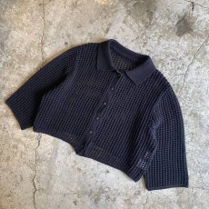 画像4: BLACK COLOR MESH DESIGN CARDIGAN / Ladies M (4)