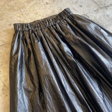 画像9: BLACK COLOR PAPER DESIGN FLARE SKIRT / W23~W27 (9)