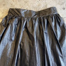 画像6: BLACK COLOR PAPER DESIGN FLARE SKIRT / W23~W27 (6)