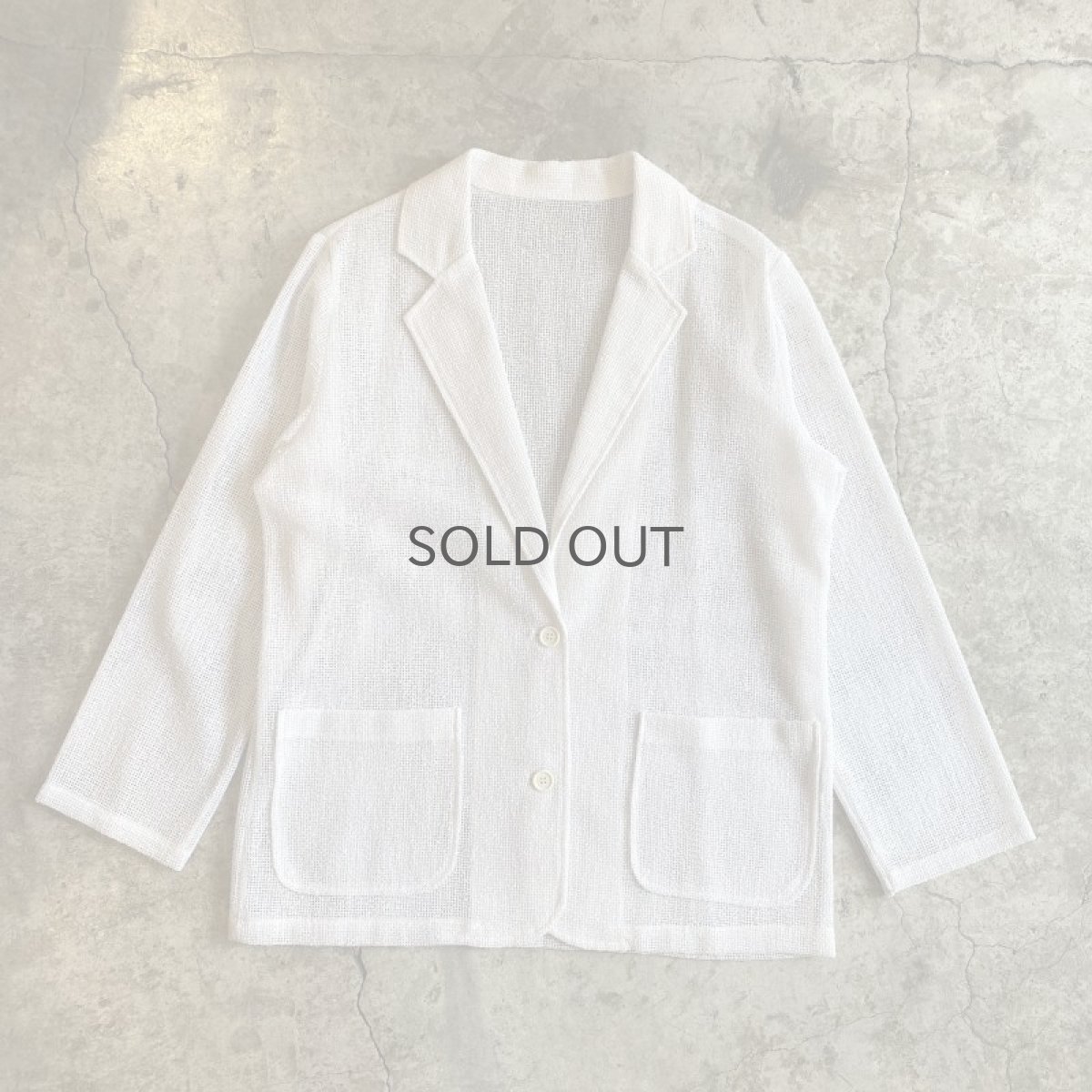 画像1: WHITE COLOR MESH DESIGN TAILORED JACKET / Ladies M (1)