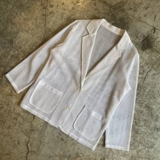 画像4: WHITE COLOR MESH DESIGN TAILORED JACKET / Ladies M (4)